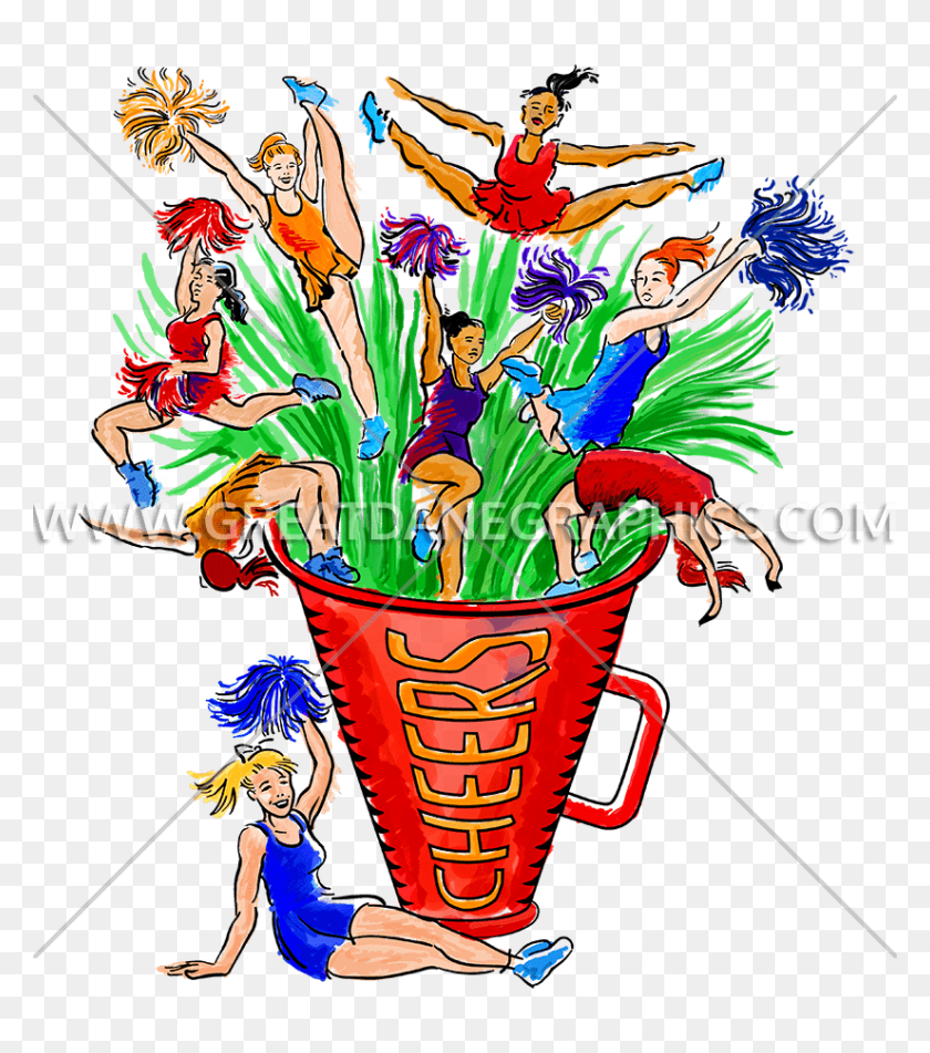 825x943 Cheerleading Bouquet Production Ready Artwork For T Shirt Printing - Bouquet PNG