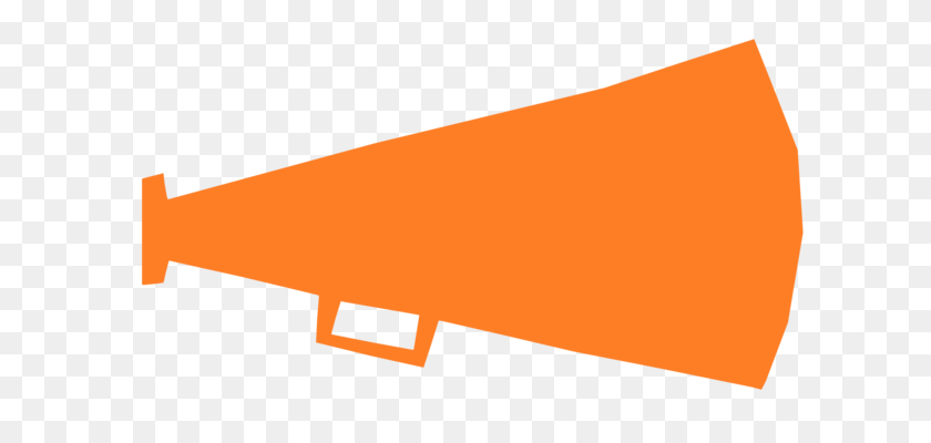 643x340 Cheerleading Megaphone Orange Download Pom Pom - Pom Clip Art