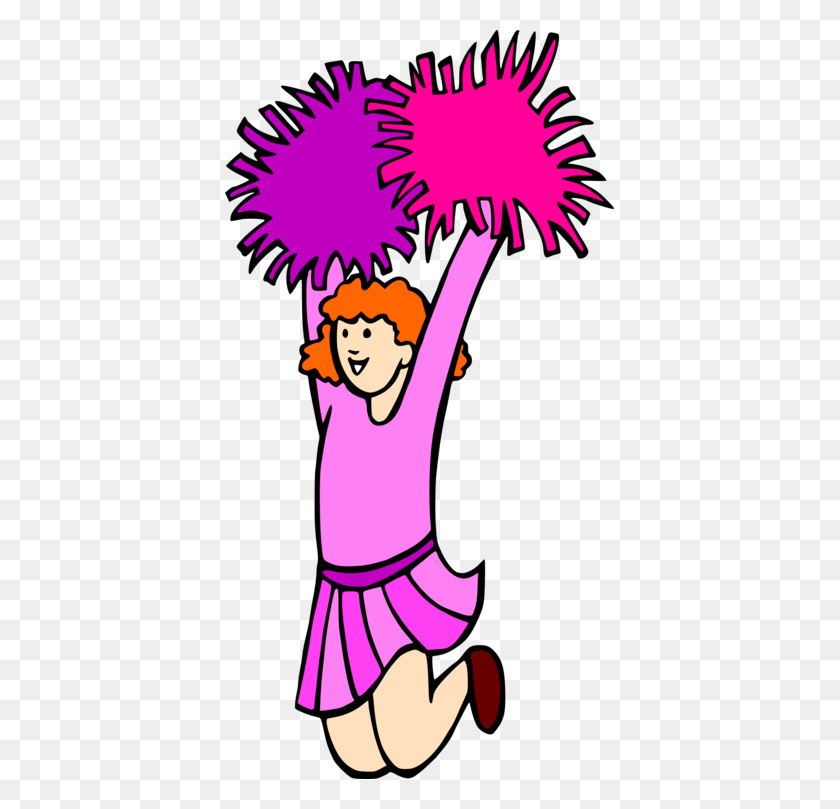389x749 Cheerleading Pom Pom Joke Woman Megaphone - Pom Clip Art