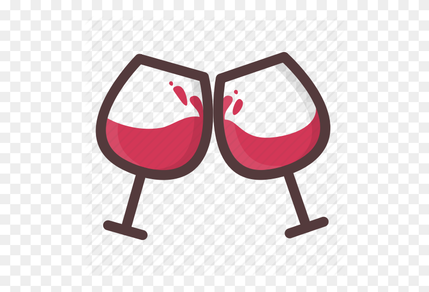 512x512 Cheers, Date Night, Drinking, Love, Party, Romantic, Wine Glass Icon - Wine Glass Cheers Clipart