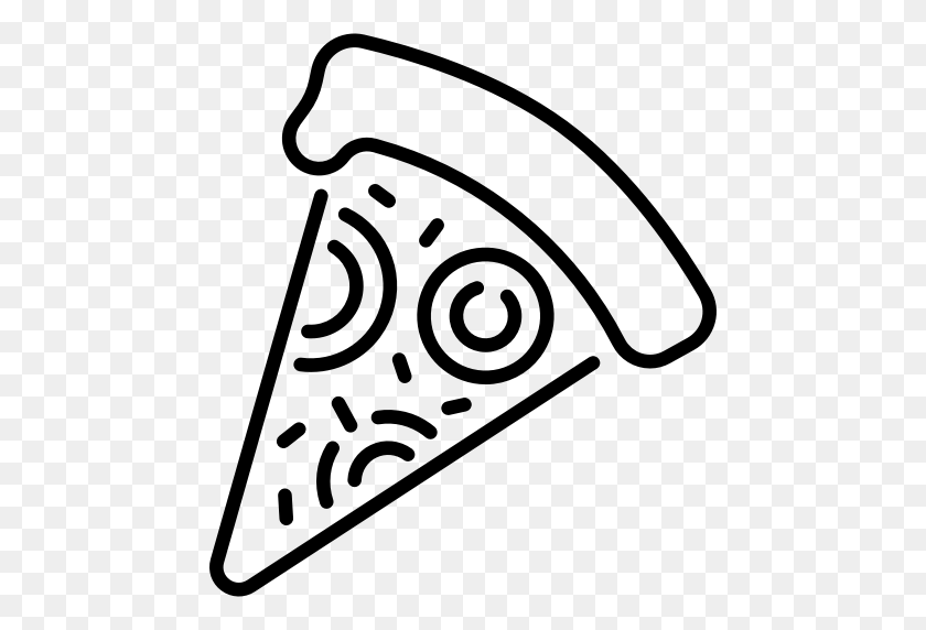 460x512 Cheese, Fastfood, Food, Italian, Meal, Pizza, Slice Icon - Pizza Black And White Clipart