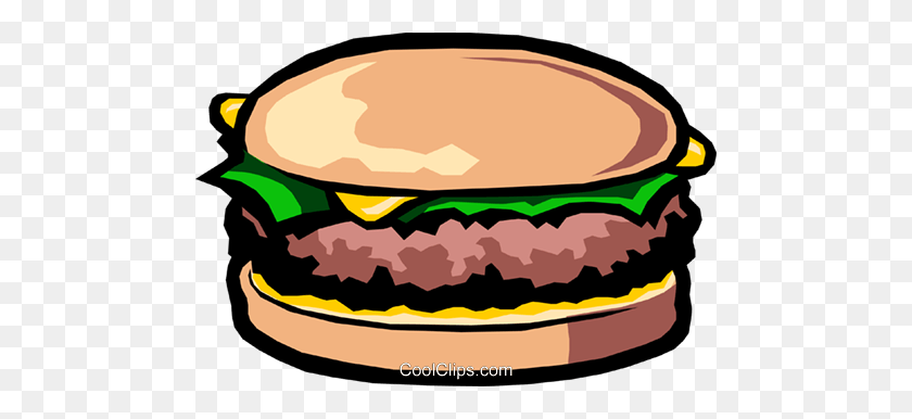 480x326 Cheese Hamburger Royalty Free Vector Clip Art Illustration - Hamburger Clipart