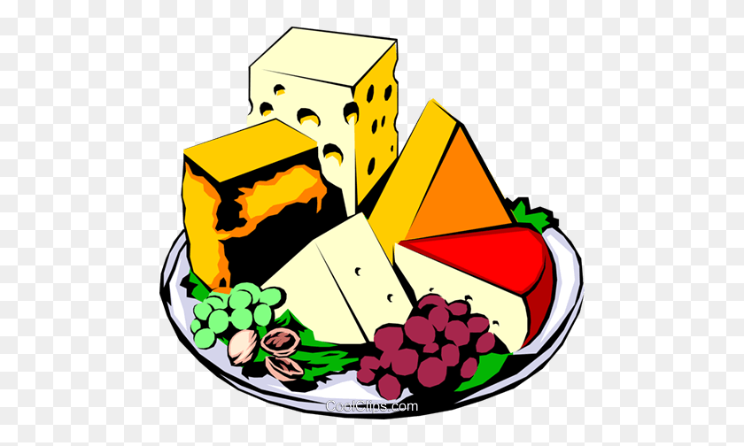 480x444 Cheese Platter Royalty Free Vector Clip Art Illustration - Plateau Clipart