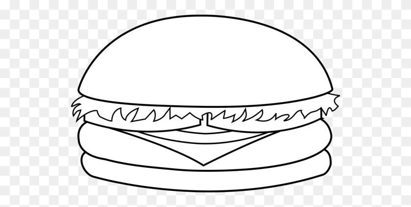 550x364 Cheeseburger Black And White Clipart - Cheeseburger Clipart