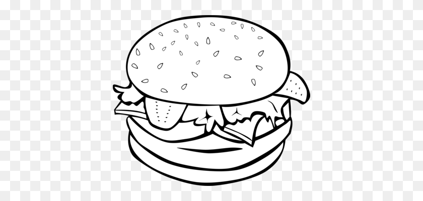 392x340 Cheeseburger Hamburger Fast Food Hot Dog Breakfast Sandwich Free - Cheeseburger Clipart