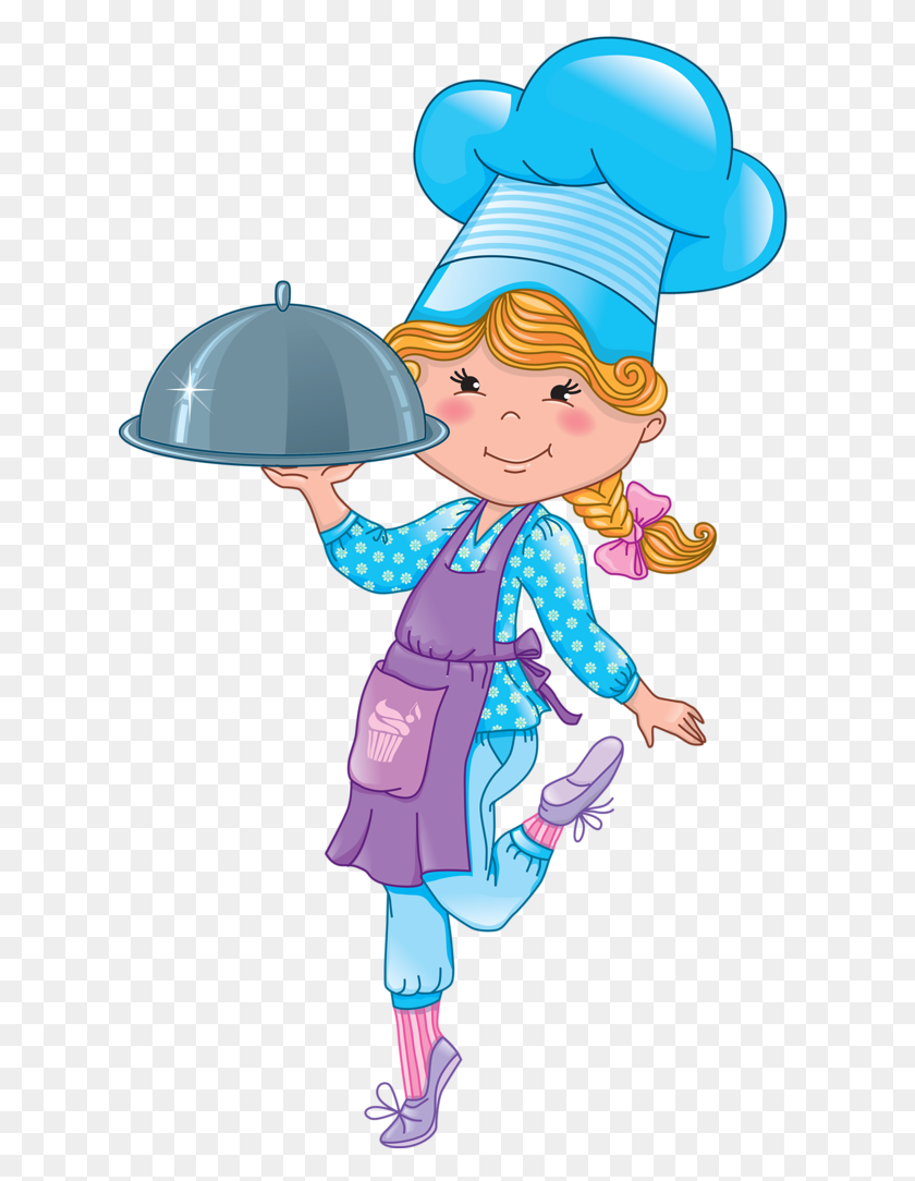 622x1024 Chef Baby With Tray - Polite Clipart