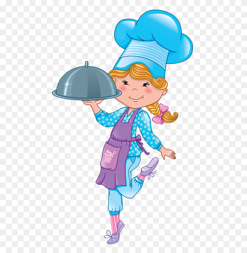486x800 Chef Baby With Tray - Chef Hat Clipart