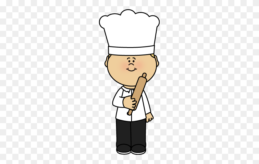 197x473 Chef Clip Art - Rolling Pin Clipart Black And White