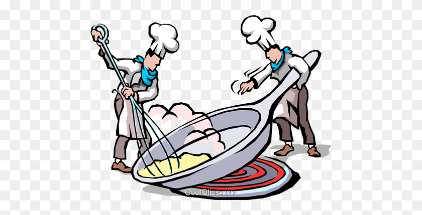 480x369 Chefs Cooking Eggs Royalty Free Vector Clip Art Illustration - Cooking Clipart Free