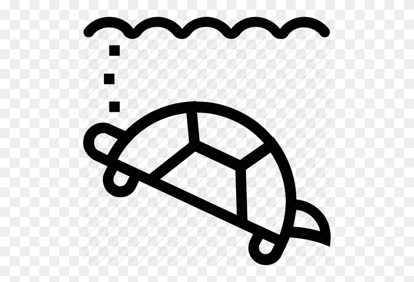 512x512 Chelonii, Testudines, Tortoise, Turtle, Turtle In Water Icon - Snapping Turtle Clipart