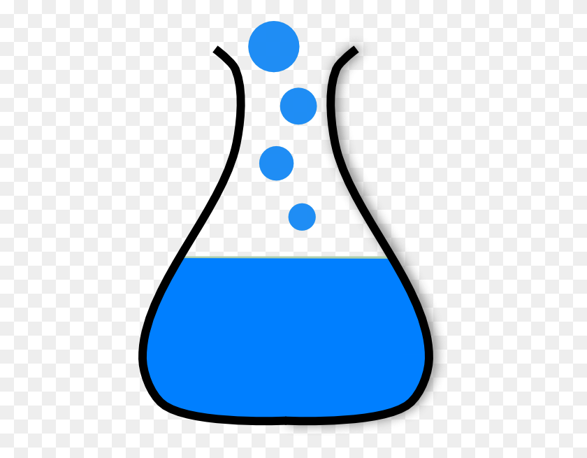 444x595 Chem Flask Blue Clip Art - Organic Chemistry Clipart