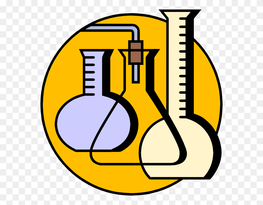 582x594 Chemical Lab Flasks Clip Art - Yellow Lab Clipart