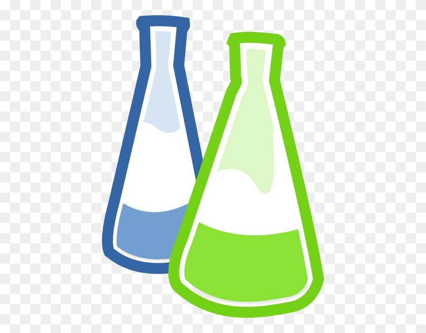 438x597 Chemistry Lab Flasks Clip Art Free Vector - Carbon Dioxide Clipart