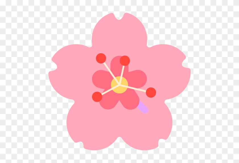 512x512 Cherry Blossom Emoji - Sakura Flower PNG
