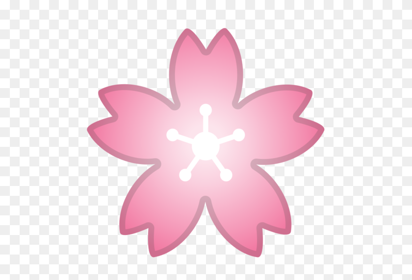 512x512 Cherry Blossom Emoji - Flower Emoji PNG