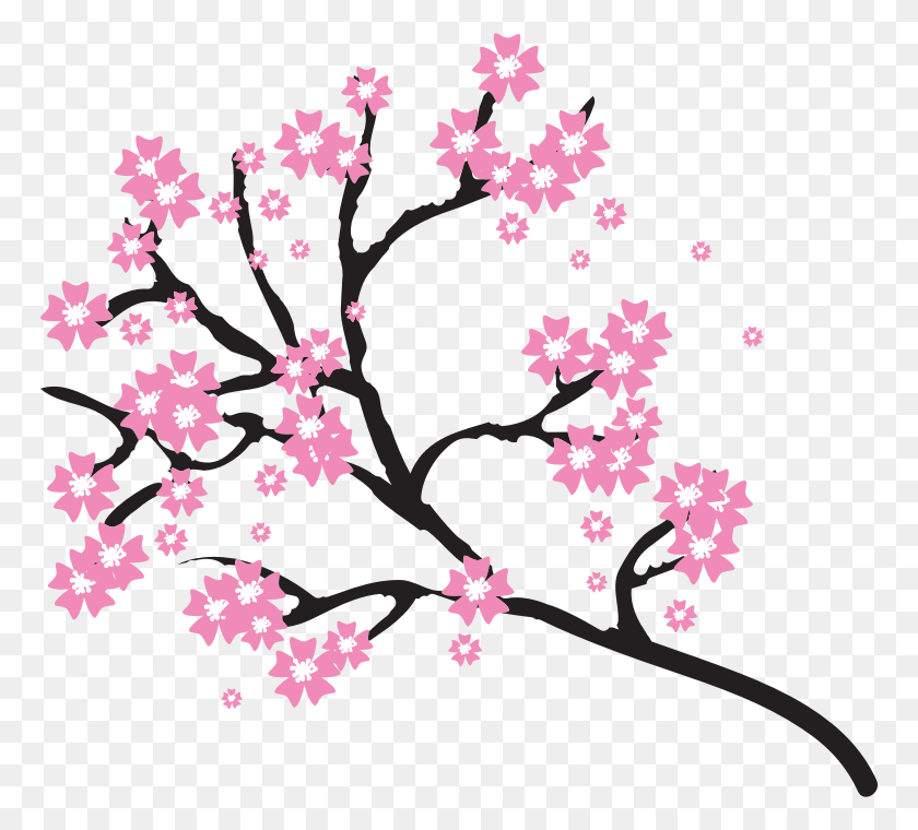 768x700 Cherry Blossom Flower Clip Art - Cherry Blossom Tree Clipart
