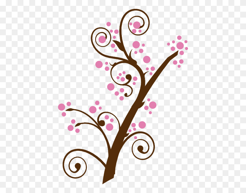 444x598 Cherry Blossom Tree Clip Art Look At Cherry Blossom Tree Clip - Spring Tree Clipart