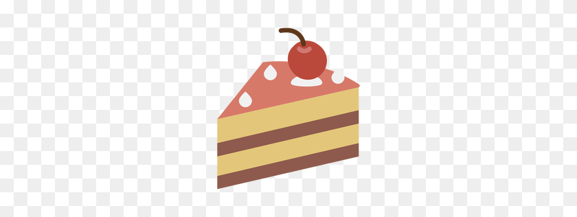 256x256 Cherry Cake Slice Icon - Cake Slice PNG
