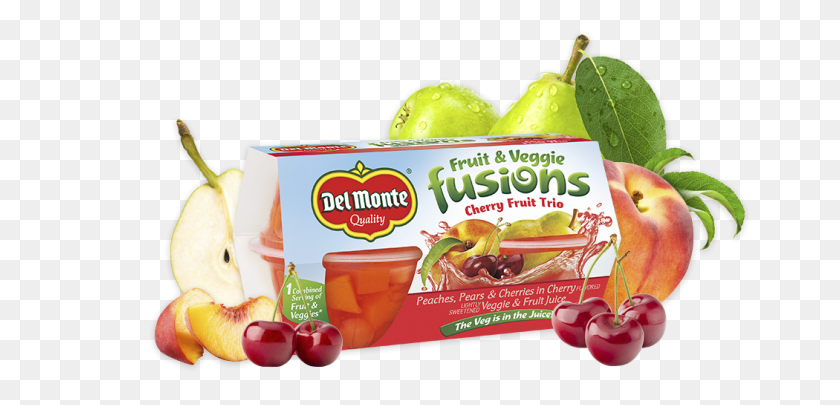 1050x465 Cherry Fruit Trio, Del Fusions Del Monte Foods, Inc - Veggies PNG