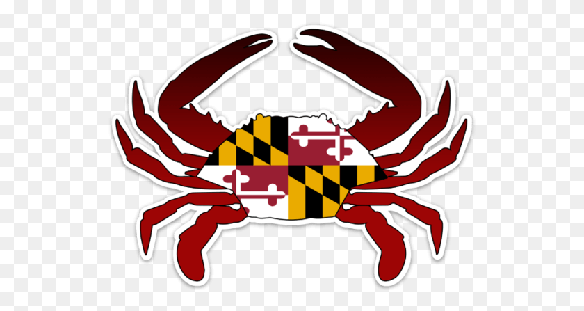 530x387 Chesapeake Bay Blue Crab With Maryland Flag Stickers Crab - Blue Crab Clip Art