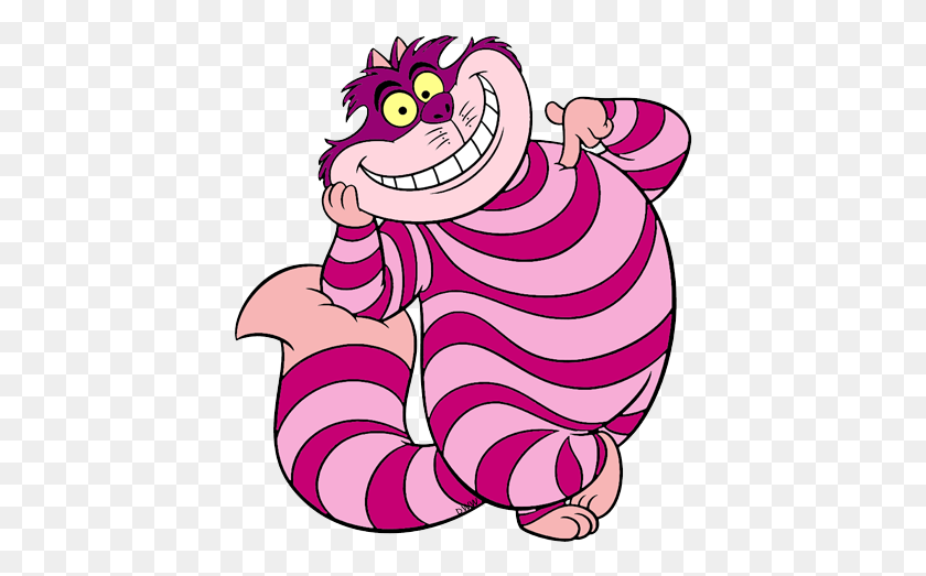 417x463 Cheshire Cat Pointing To Himself - Cheshire Cat PNG