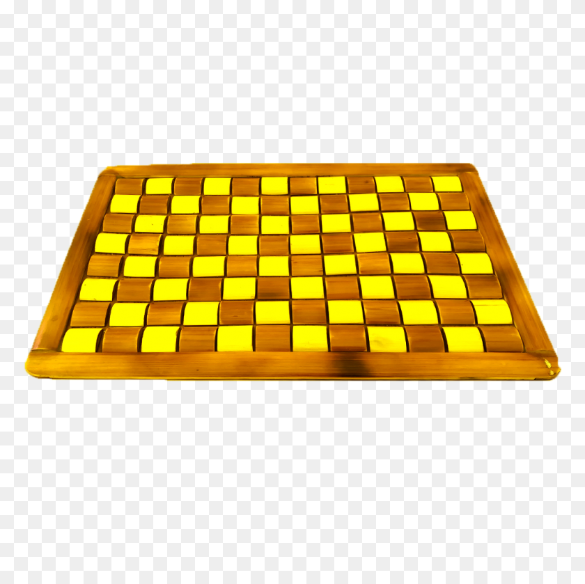 1000x1000 Chess Board Patterned Foot Mat In Yellow And Brown Sister Crafts - Chess Board PNG
