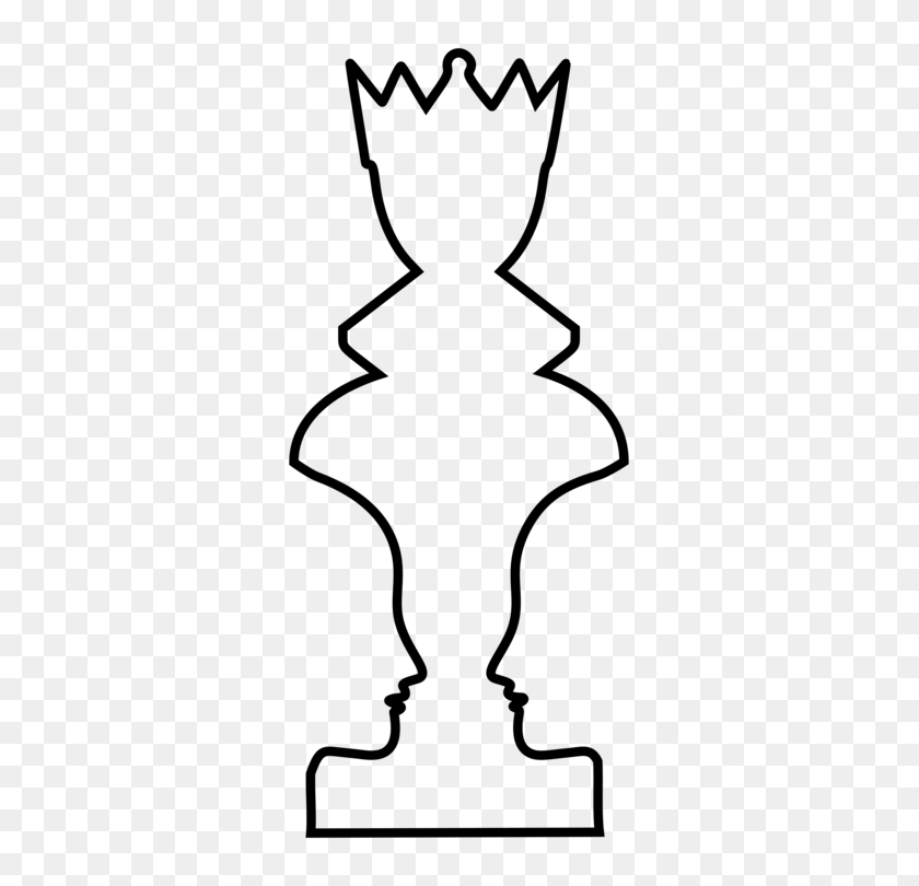 375x750 Шахматная Фигура Королева Король - Королева Клипарт Черно-Белое