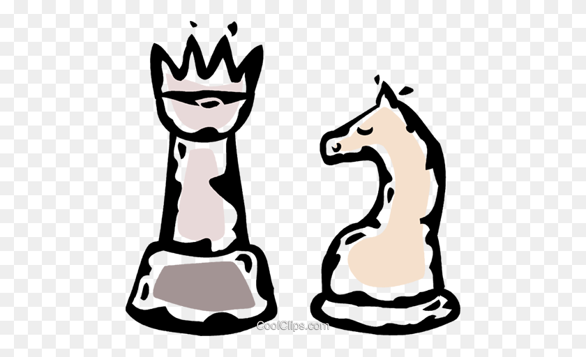 480x452 Chess Pieces Royalty Free Vector Clip Art Illustration - Chess Board Clipart