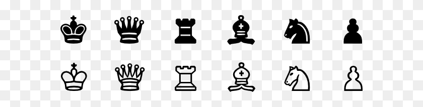 600x153 Chess Set Symbols Clip Art Free Vector - Powerlifting Clipart