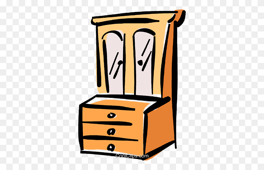 342x480 Chest Of Drawers Royalty Free Vector Clip Art Illustration - Clipart Chest