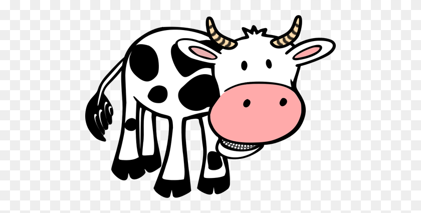 500x365 Chewing Cow Vector Clip Art - Zoo Border Clipart