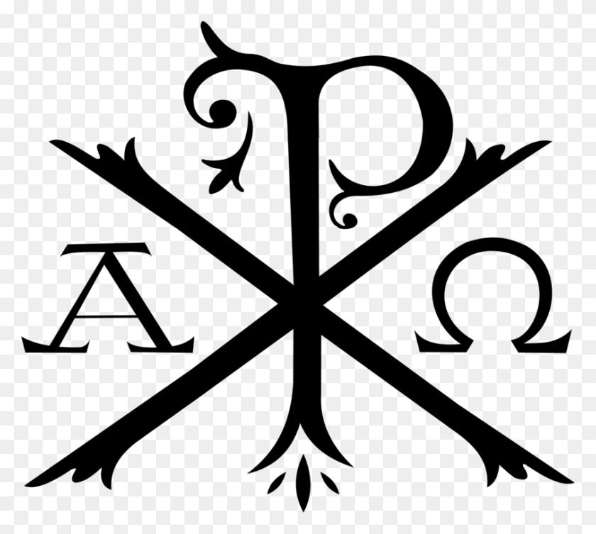 844x750 Chi Rho Alpha And Omega Christian Cross Symbol - Cross Bible Clipart