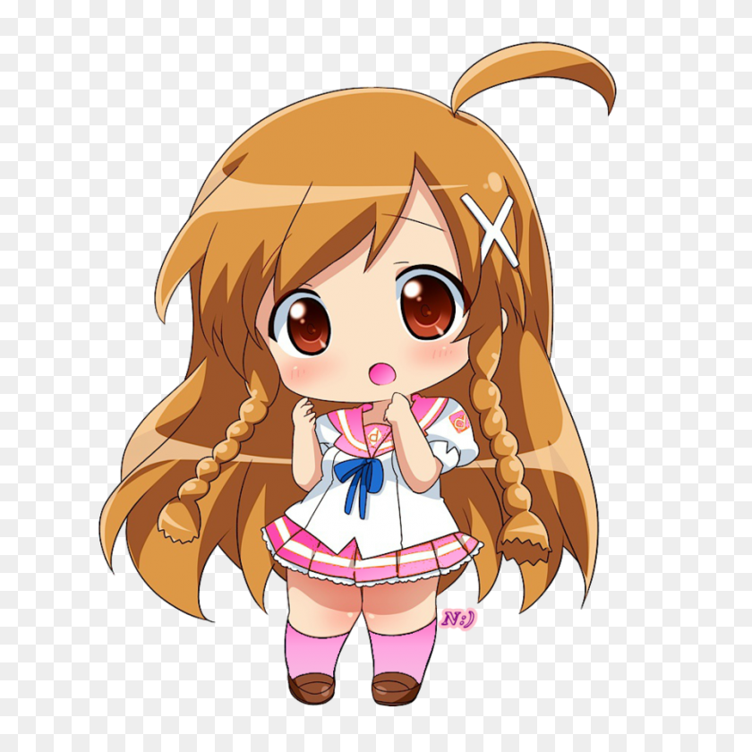 894x894 Chibi Anime In Chibi - Cute Anime Girl PNG