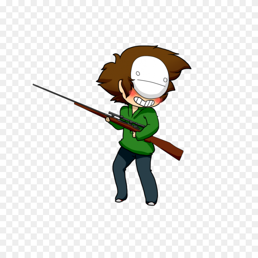 894x894 Chibi Cry With A Hunting Rifle - Hunting Rifle Clipart
