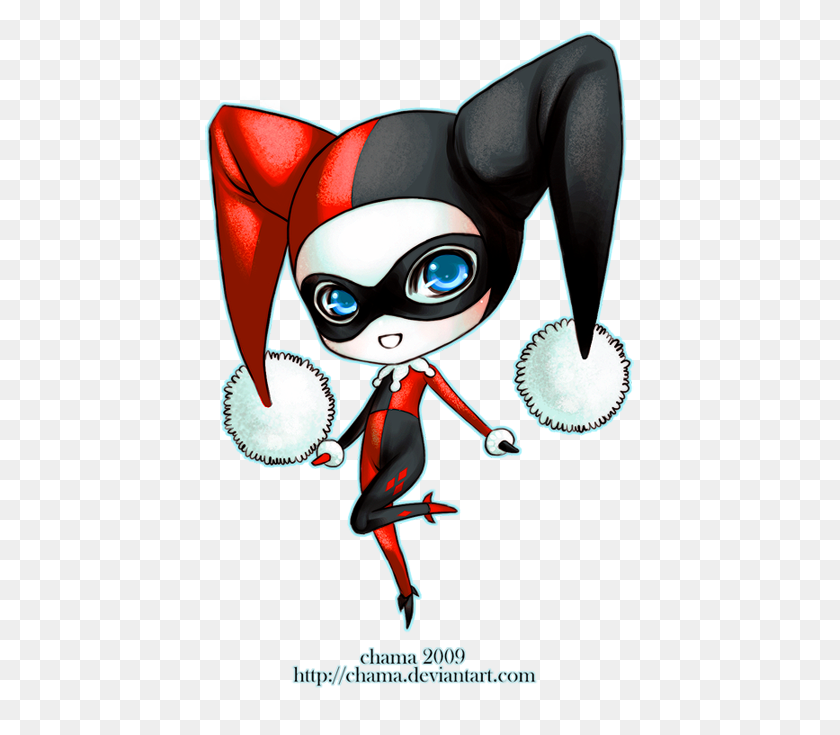 429x675 Chibi Harley Quinn - Joker Smile PNG