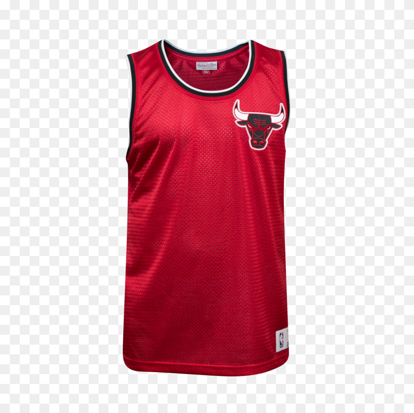 1000x1000 Chicago Bulls Mitchell Ness Mesh Drop Step Camiseta Roja - Chicago Bulls Png