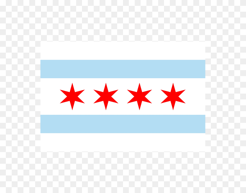 570x600 La Ciudad De Chicago Bandera De Poliéster - Bandera De Chicago Png