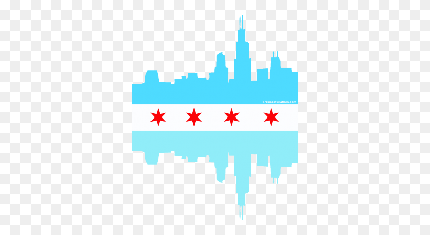 326x400 Флаг Чикаго, Горизонт Чикаго, Флаг Горизонта, Мужской С Длинным Рукавом - Горизонт Нэшвилла Png