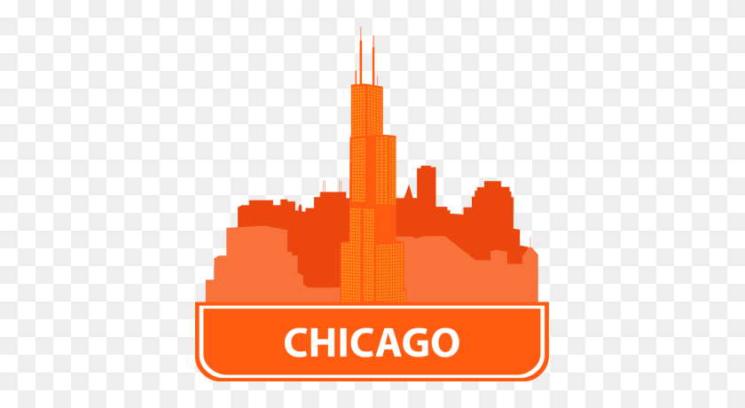 399x400 Chicago Illinois City Icons And Attractions Map Stock Vector - City Map Clipart