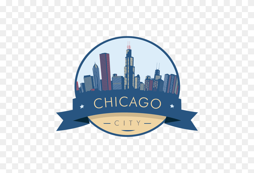 512x512 Chicago Skyline Badge - Chicago Skyline PNG
