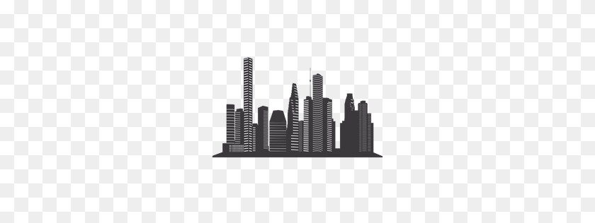 256x256 Chicago Skyline Silhouette - Skyline PNG