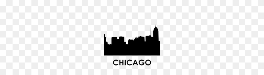 180x180 Chicago Skyline Stonewall Decals - Chicago Skyline PNG