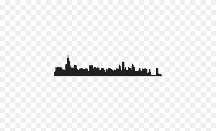 451x451 Chicago Skyline Wall Wall Art Decal - Horizonte De Chicago Png
