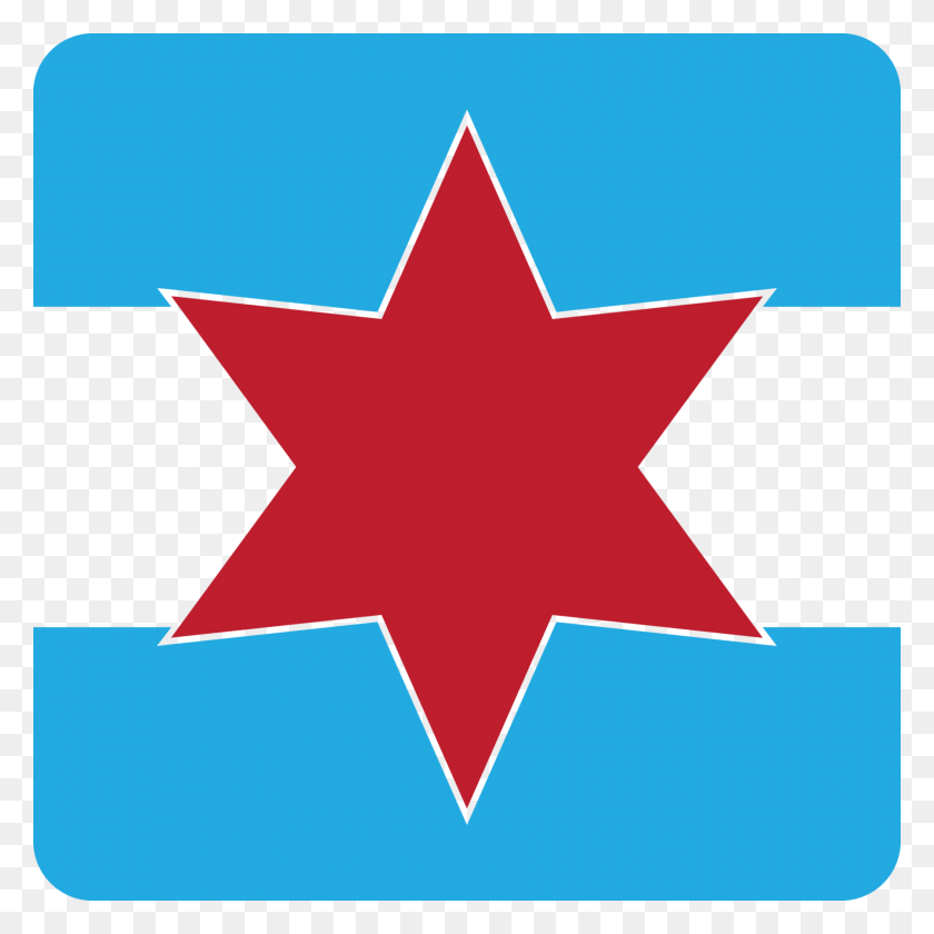 1800x1800 Футболка Звезда Чикаго Чеширские Нити - Флаг Чикаго Png