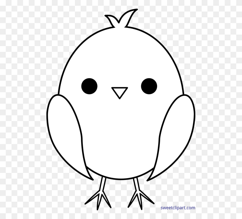 517x700 Chick Baby Cute Easter Lineart Clip Art - Stingray Clipart Black And White