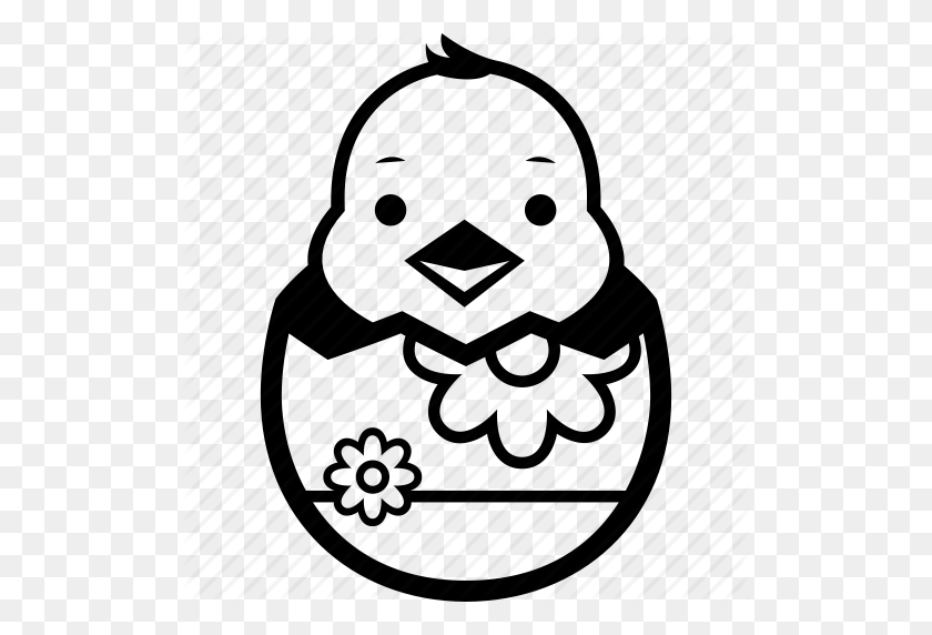 512x512 Chick, Chocolate, Decoration, Easter, Egg, Flower, Hatching Icon - Hatching Egg Clipart