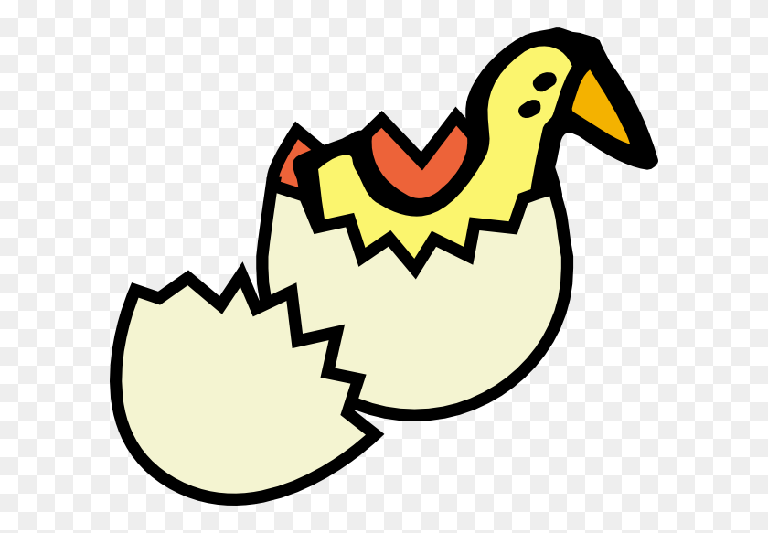600x523 Цыпленок Картинки - Треснувшее Яйцо Клипарт