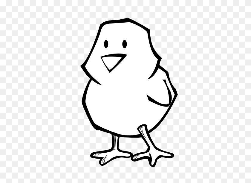 555x555 Chick Clipart Black And White - Baby Chick PNG