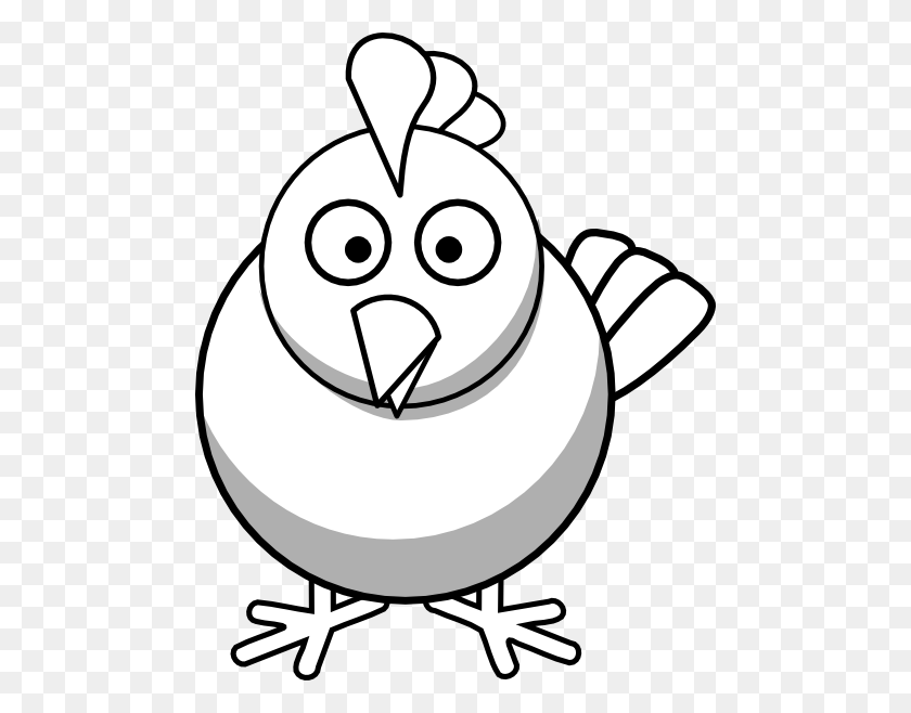 480x598 Chicken Black And White Clip Art - Eating Clipart Black And White