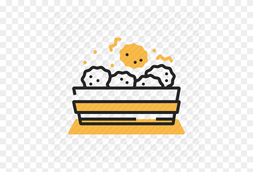 512x512 Chicken, Chicken Nuggets, Fast Food, Food, Fried, Nugget, Snack Icon - Chicken Nugget PNG